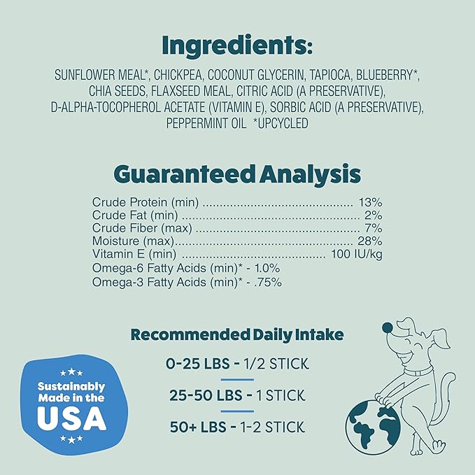 Shameless Pets Dental Treats for Dogs, The Tooth Berry - Healthy Dental Sticks with Immune Support for Teeth Cleaning & Fresh Breath - Free from Grain, Corn & Soy