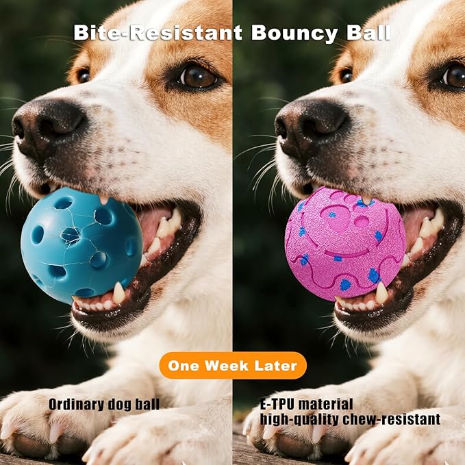 Dog Balls: Interactive Dog Ball, Self-Moving Dog Toy with Auto-Rolling & Bouncing, E-TPU Material, IP54 Waterproof, Motion-Activated, for Small/Medium/Large Dogs (Pink)