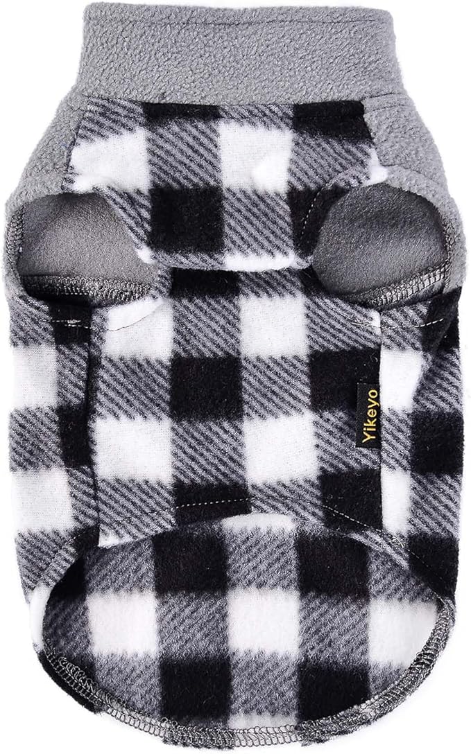 Fleece Dog Sweater Stretchy Pullover Dog Sweatshirt Jacket Lightweight Pet Clothes Coats for Small Dogs Pet Doggie Outfits Clothing Cat Apparel (X-Small, Grey)