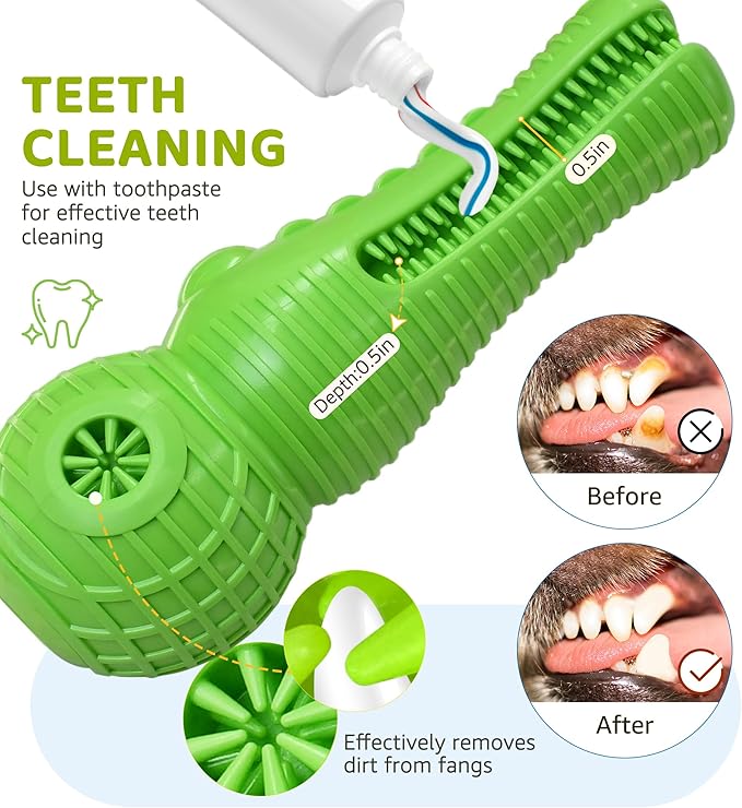 Dog Chew Toy for Aggressive Chewers, Durable Natural Rubber Squeaky Alligator Interactive Dog Toy, Long-Lasting Dental Care Tooth Cleaning for Medium Large Dogs and Teething Puppies (Green)