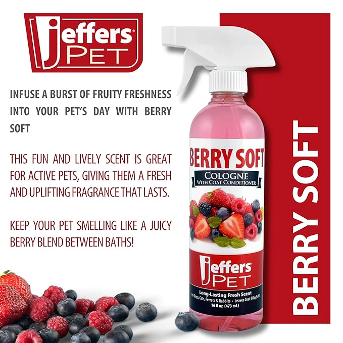 Jeffers Pet Cologne Spray with Coat Conditioner for Dogs & Cats, Orange Creme - Detergent & Soap Free Grooming Fragrance Mist, Deodorizer, Freshener, Safe for Pets, Salon, Home Use - 16 oz