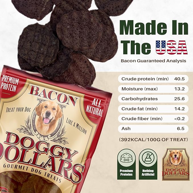 – Natural Gourmet Bacon Dog Treats (4oz)