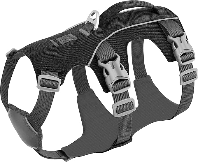 Escape Proof Dog Harness Medium Sized Dog, Reflective No Pull Dog Vest with Handle, Lightweight Full Body Pet Harness Adjustable for Walking,Training(Blue,Chest:17-32")