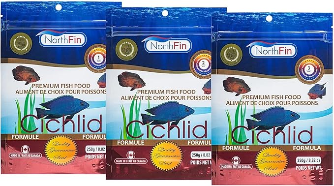 NorthFin Cichlid Formula Fish Food – Slow Sinking Pellets for Cichlids (1mm, 2.5kg) | Premium High-Protein, All-Natural Cichlid Diet to Enhance Color & Growth – No Fillers, No Hormones, Made in Canada