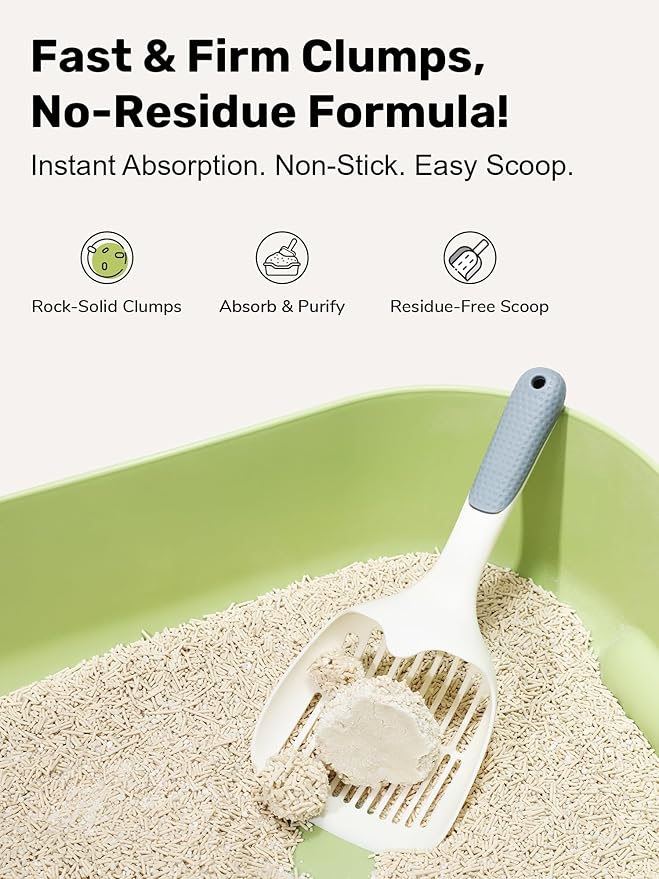 FUKUMARU Tofu Cat Litter, 24lb Fast Clumping & Odor Control, Gardenia Scent, Natural Bean Dregs & Cassava Starch, Dust-Free, Flushable, Low Tracking, Ultra Absorbent, Lightweight, 6lb x 4 Bags