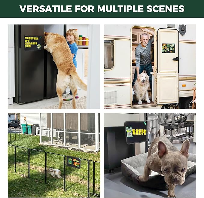 FXW Homeplus Unleashed Indoor Dog Playpen - Stress-Free and Safe Play, Heavy Duty 32 Inch 8 Panels with Magnetic Hook & Loop Patch Board for Small and Medium Dogs, Black│Patented