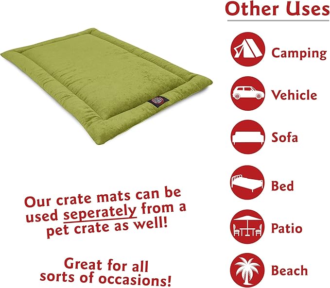 Majestic Pet Dog Crate Mat - Machine Washable Soft Plush Pet Bed Pad for Crates & Kennels | USA Crafted | 30"x21" Villa Apple