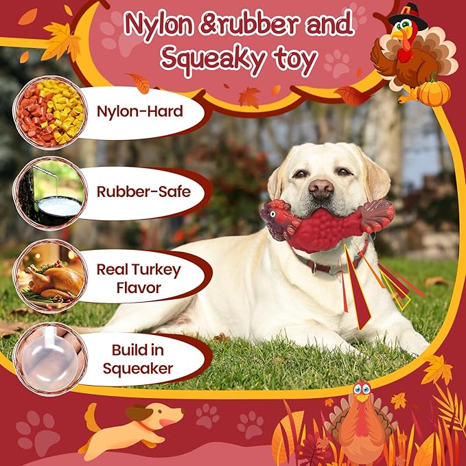 WinTour Dog Chew Toys for Large Breed Aggressive Chewers - Tough, Indestructible Balls with Squeaky - Super Chewer Toys for Large Dogs