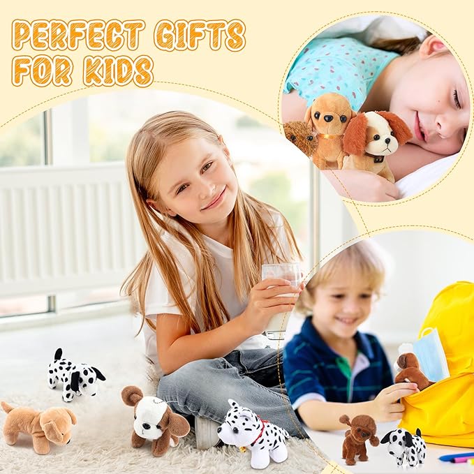 Sosation 20 Pcs Mini Plush Stuffed Puppy Bulk Dog Party Favor Gift Toy Soft Plush Dog for Goodie Bag Fillers Kids Baby Show Birthday Carnival Prize Party