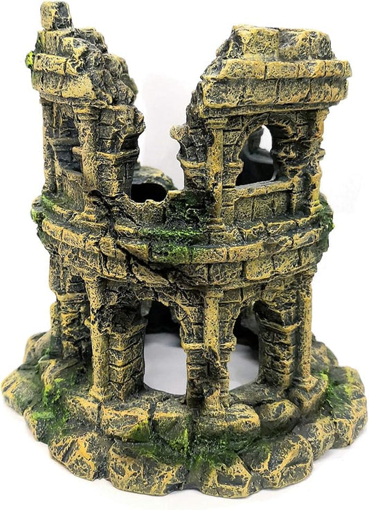 M2cbridge Antique Roman Column Ruins European Castle Aquarium Decorations Fish Tank Hideout Rocks (Roman Column Round)