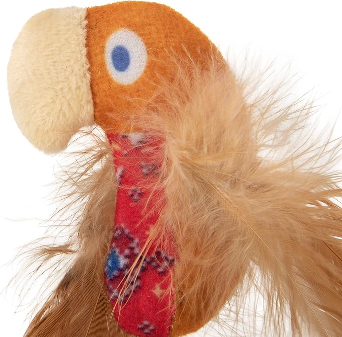 SmartyKat Instincts 2-Pack HappyNip Love Mates Feather Birds Plush Cat Toys, Contains Catnip & Silvervine - Orange/Green, 2-Pack