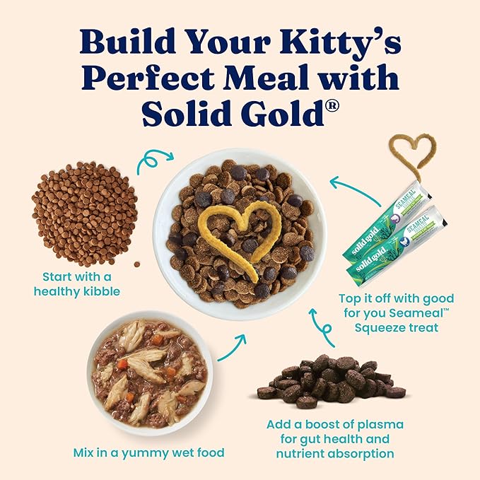 Solid Gold Wet Cat Food Variety Pack - Pate & Shreds in Gravy - Healthy Canned Cat Food Pate w/Real Chicken, Tuna, Mackerel & Sardine - Grain Free & Gluten Free Can Meals for Cats & Kittens - 24ct/3oz