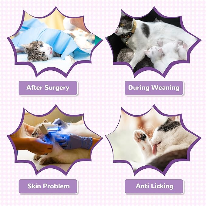 PUMYPOREITY Cat Front Leg Recovery Suit, Surgical Spay Suit with Leg Sleeves to Stop Licking, Machine Washable & Comfort Fit, Long Rear Sleeve Prevents Scratching & Biting, Purple, S