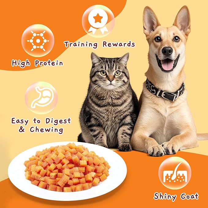 Jungle Calling Soft Chicken Treats for Dog and Cat, Natural Grain Free Chewy Food Snacks for Training Rewards for Small Dogs, High Protein, 10.6 oz
