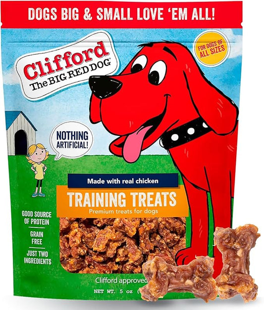 Clifford The Big Red Dog Soft Training Treats for Puppies and Dogs – Healthy, High Protein, Grain Free, Soft Puppy Treats for Small Dogs and Large – Real Chicken Mini Bites – 5oz