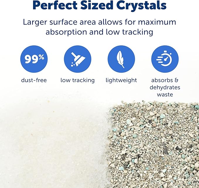 PetSafe ScoopFree Premium Crystal Cat Litter - Ultra-Absorbent Silica Universal Litterbox Crystals - Non-Clumping Odor Control - Fresh Scent - 8 lb Bag