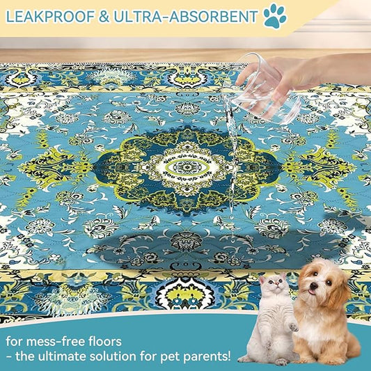 Reusable Pee Pads for Dogs: Waterproof Non-Slip Puppy Pad with Fast Absorbent, Reusable Mat for Training Whelping Housebreaking Incontinence Crate, 2 Pack 36'' x41''