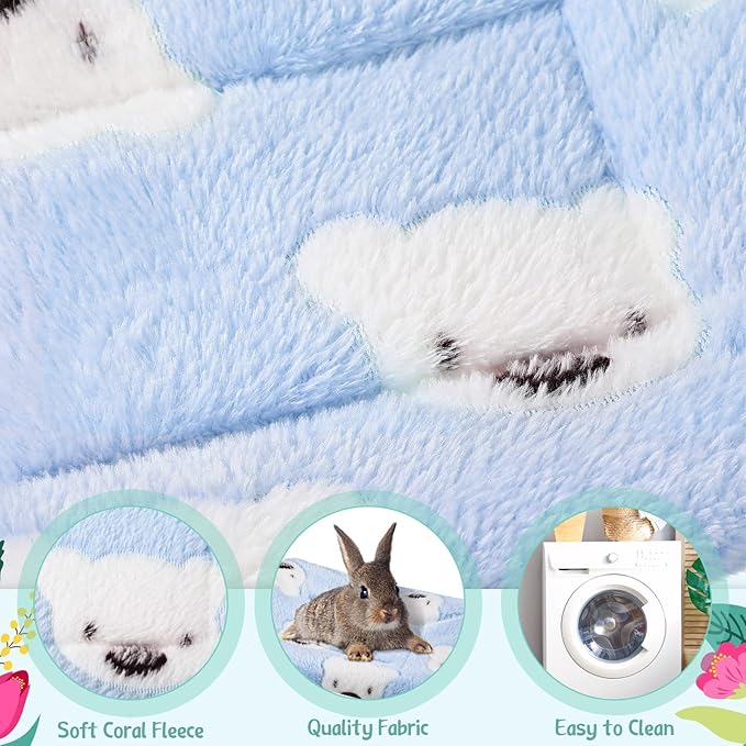 Jetec 2 Pieces Guinea Pig Hamster Warm Mats Bed Hamster Sleep Pad Squirrel Hedgehog Soft Cushion Rabbit Chinchilla Bed Mat House Nest(Cute Color, Bear Pattern)