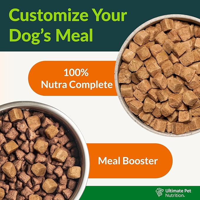 ULTIMATE PET NUTRITION Nutra Complete, 100% Freeze Dried Veterinarian Formulated Raw Dog Food with Antioxidants Prebiotics and Amino Acids, (1 Pound (Pack of 4), Chicken)