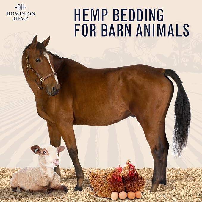 Premium Hemp Bedding for Chicken Coops in Bulk 285 Liters - USA-Grown & Processed - Ideal Nesting Material for Newly Hatched Chicks - Brooder Cover - Suitable for Pet Bedding, 1-Pack