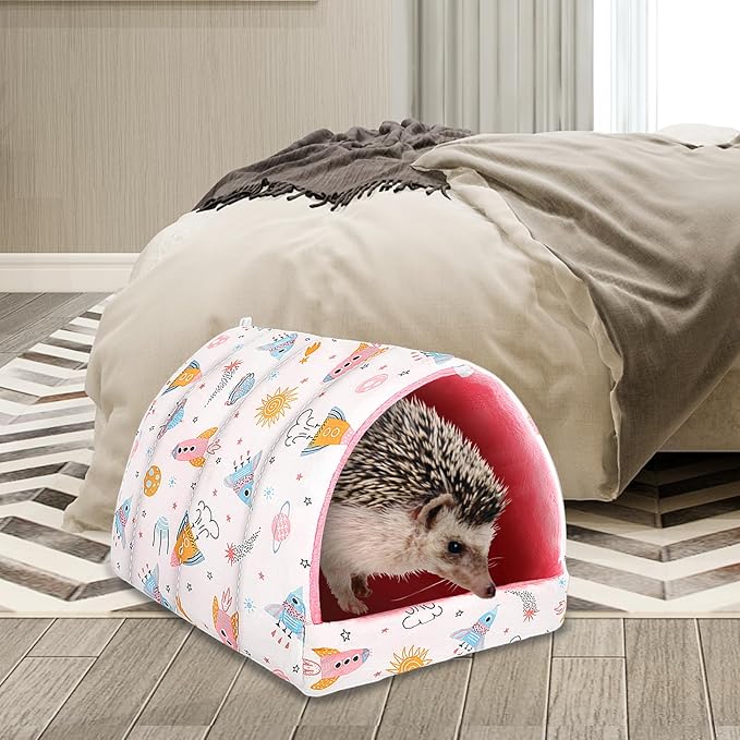 UPINS 2 Pack Guinea Pig Bed, Guinea Pig Hideout Washable Small Animal House Cage Accessories for Dwarf Rabbits Chinchillas Hamsters Hedgehogs Ferrets Bearded Dragons and Rats