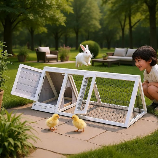 Chicken Coops and Rabbit Hutches with Run, Indoor Outdoor Hamster Cage, Wooden Brooder Boxes for Small Animal