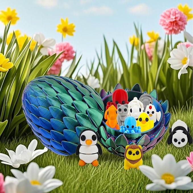 Mini 3D Printed Animal Figurines Set,Articulated, Flexible, and Exquisitely Cute (Animal T)