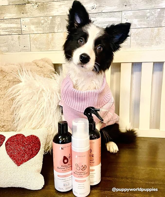 kin+kind Dog Deodorizing Spray - Safe, Natural, & Easy to Use Pet Odor Eliminator - Premium Dog Detangler Spray Formula Made w/Aloe - Dog Deodorizer for Smelly Dogs Made in The USA (12 fl oz)