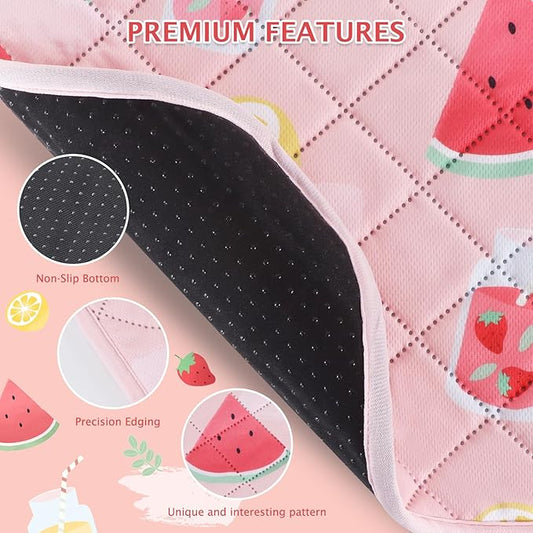 BVAGSS Washable Pee Pad for Dogs, Reusable Leakproof Puppy Wee Wee, Non-Slip Waterproof Pet Training, Super Absorbent Whelping XH081 (Watermelon, 48X48 Inch, Pack of 1)