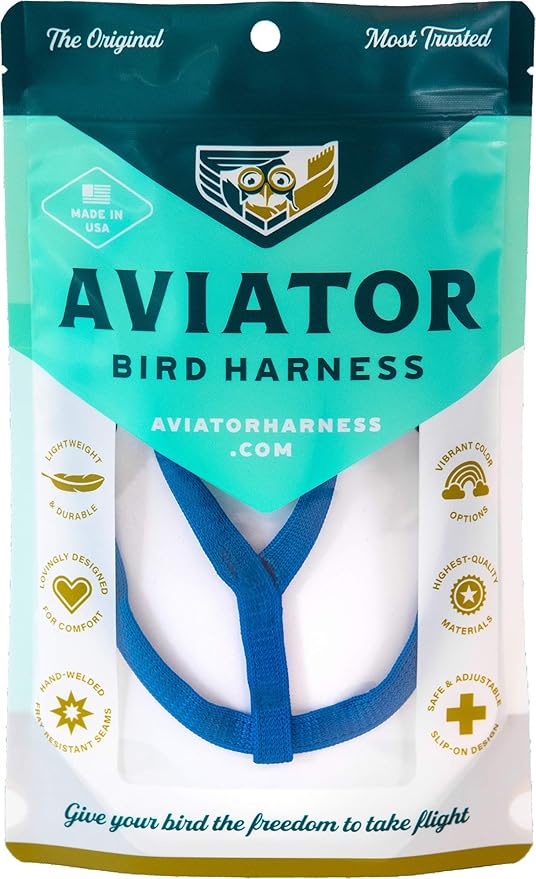 The AVIATOR Pet Bird Harness and Leash: Petite Blue XX-Small