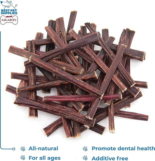 Best Pet Supplies GigaBite 6 Inch Beef Gullet Jerky Sticks (50 Pack) - All Natural, Free Range Beef Esophagus Stick Dog Treat