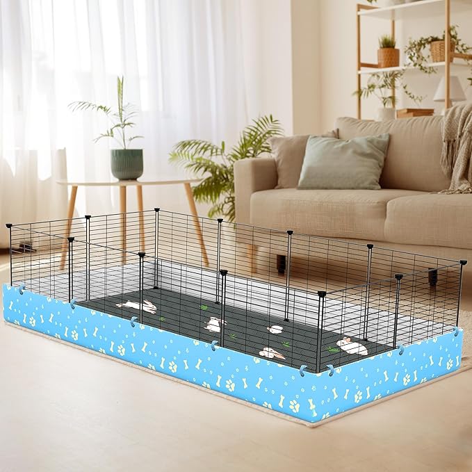 Guinea Pig Cage Liner, Reusable Guinea Pig Bedding Washable Absorbent Pee Pads for Dogs Kitten Rabbit Chinchilla Hamster, Leakproof & Anti Slip (2, C&C 2*3, 28"x41")