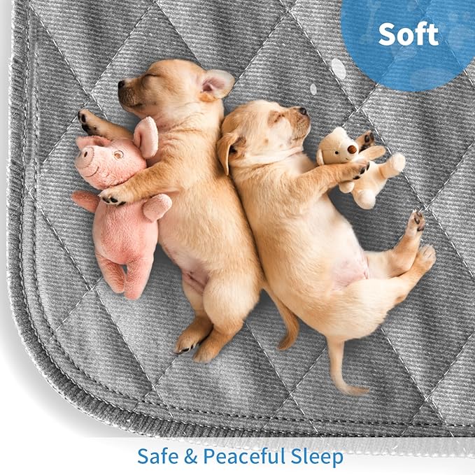 Washable Reusable Dog Pee Pads, 34"x52" (2 Pack) Absorbent & Waterproof Puppy Training Pad for Crate, Playpen & Carpet, Large Potty Pads for Dogs, Cats & Small Pets
