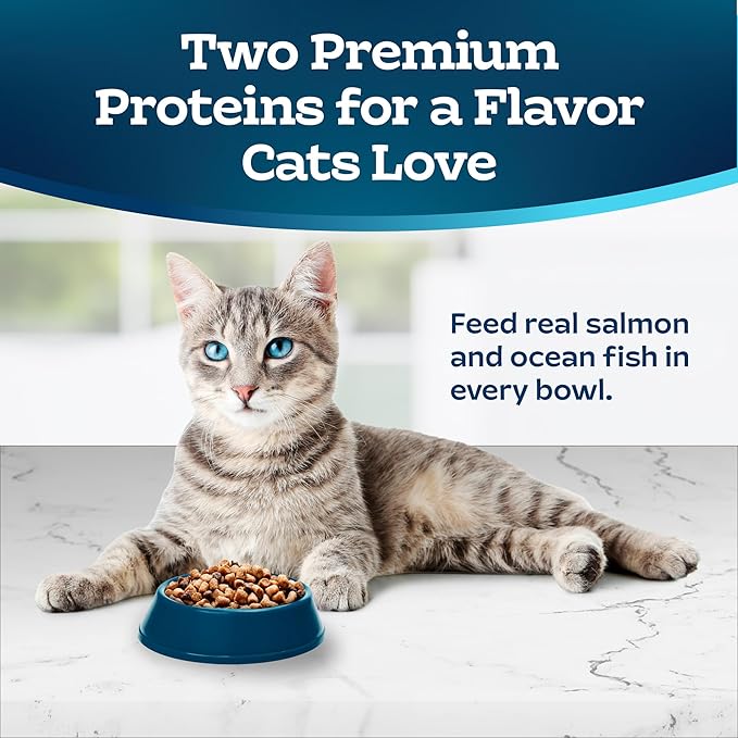 Blue Buffalo Tastefuls Adult Cat Dry Food, Multi-Protein Salmon & Ocean Fish Recipe, 7-lb. Bag