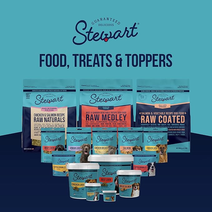 Stewart Single Ingredient Freeze Dried Raw Dog Treats, Chicken Breast, 3 Ounce, Approx. 55 Pieces per Resealable Tub, Training Treats or Meal Topper, High Protein, Grain Free, Gluten Free