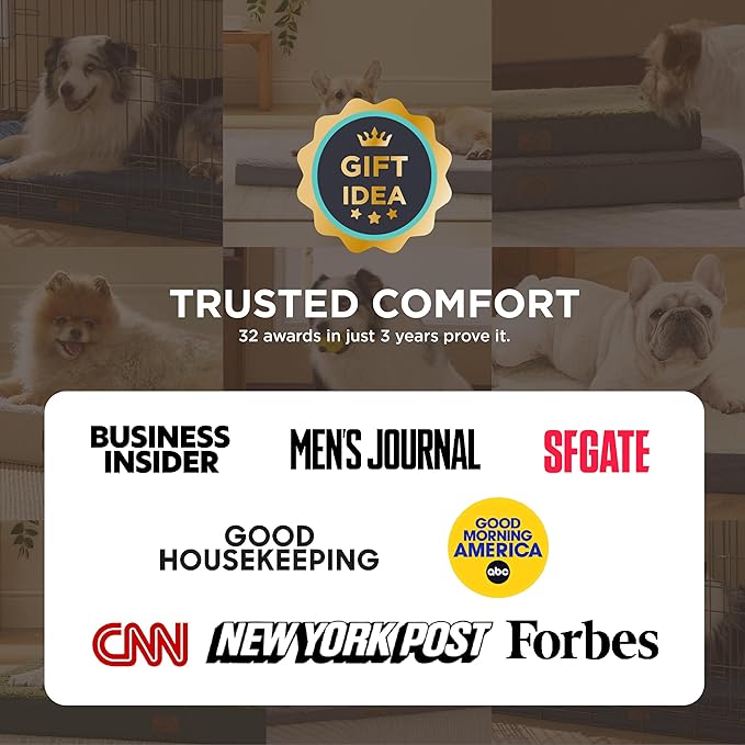 Bedsure XL Dog Bed for Crate - Large Orthopedic Waterproof Pet Beds with Removable Washable Cover, Egg Crate Foam Crate Mat, Suitable for Pet Up to 90 lbs