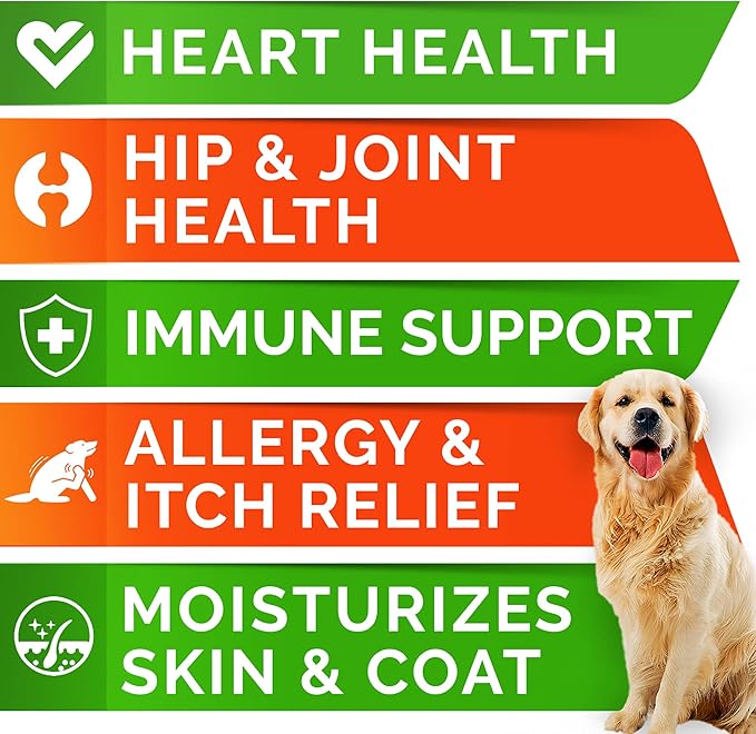 (Pack of 3) Fish Oil Omega 3 Treats for Dogs - Allergy Relief - Joint Health - Itch Relief, Shedding - Skin and Coat Supplement - Alaskan Salmon Oil Chews - Omega 3 6 9 - EPA & DHA Fatty Acids