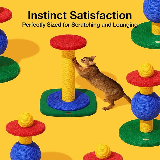 VETRESKA 22" Cat Tree, Sisal Scratching Posts with Stable Base, Indoor Cats Furniture Activity Center for Cats Kittens(Two Platform)