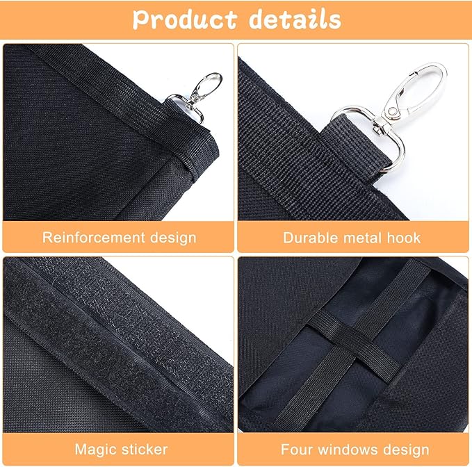 Frienda 2 Pcs Guinea Pig Hay Bag 11 x 9.1 Inch Guinea Pig Hanging Hay Feeding Bag Storage Dispenser for Chinchilla Hamster Bunny Small Animal Pet(Black)