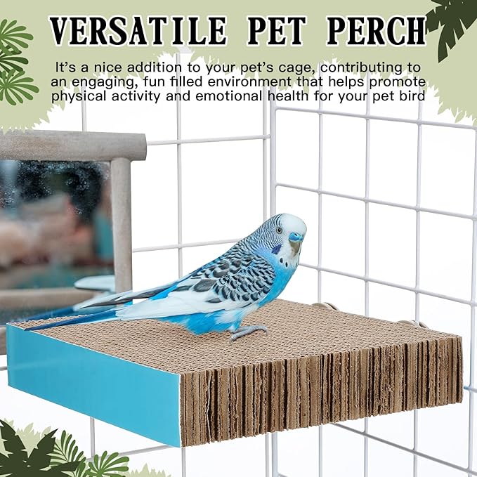 3 Pcs Bird Chew Toys Parrot Perch Cardboard Platform for Cage Bird Paw Grinding Stand Parrot Cage Playground Exercise Toys for Macaws Small Parakeets Budgies Conure Cockatiel(Large)