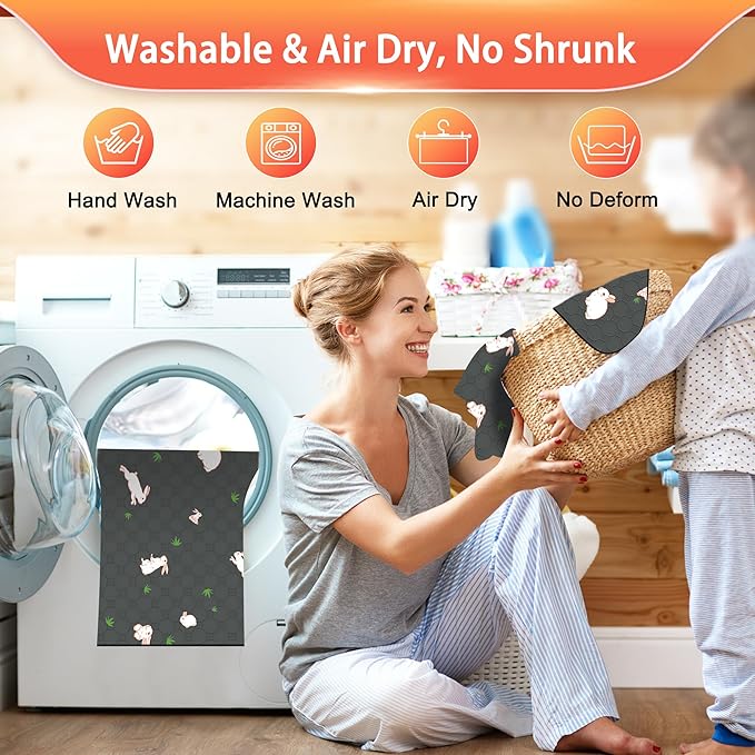 2-Pack Guinea Pig Cage Liner, 24" x 47" Reusable Guinea Pig Bedding Washable Absorbent Pee Pads for Dogs Rabbit Chinchilla Hamster, Leakproof & Anti Slip