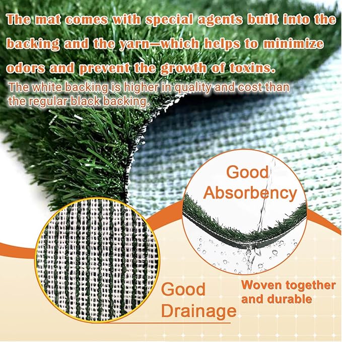 Dog Grass Pad with Tray 25"X20" - Portable Artificial Turf Pet Potty for Training, Indoor/Outdoor Dog Litter Box for Apartment Balcony/Patio, with Washable Pee Pad and Fake Grass Mat