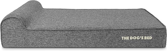 The Dog’s Bed Orthopedic Headrest Dog Bed XL Linen Grey 46x28, Memory Foam, Pain Relief for Arthritis, Hip & Elbow Dysplasia, Post Surgery, Lameness, Veterinary Approved, Waterproof Washable Cover