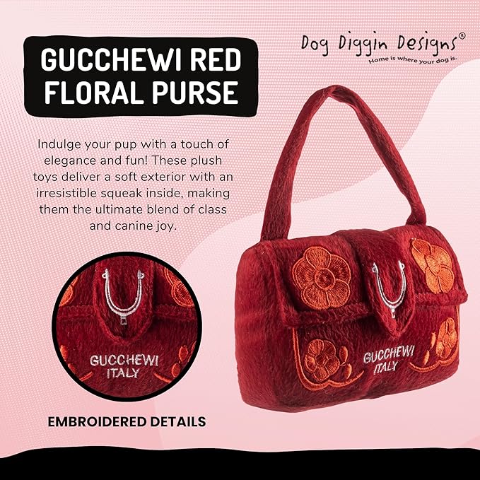 Dog Diggin Designs Runway Pup Collection | Unique Squeaky Parody Plush Dog Toys – Haute Couture Purses & Handbags