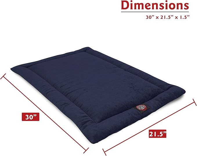 Majestic Pet Orthopedic Memory Foam Dog Crate Mat - Plush Pet Bed Pad for Crates & Kennels | USA Crafted | 30"x21" Villa Navy