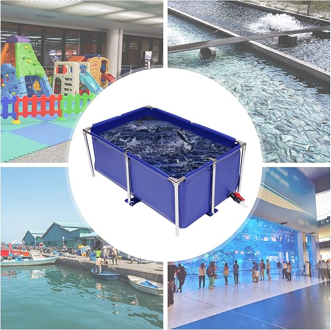 Canvas Fish Pond, Foldable Water Storage Pond, Aquarium Water Tank with Thickened Canvas for Fish, Lobster, Leeches