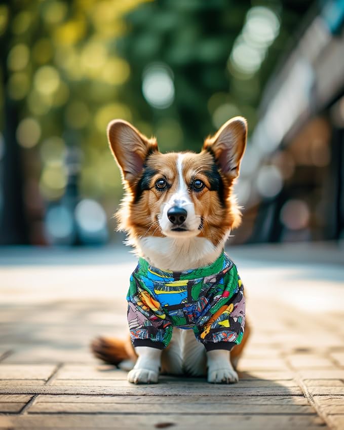 PET SHOW 4 Pack Small Dog Pajamas Cute Dinosaur Monster Clothes for Medium Dogs Soft Stretchy PJs Plaid Jumpsuit Puppy Cats Tie Dye Onesies Outfits with Sleeve Pets Dachshund Costume(S, Blue for Boys)