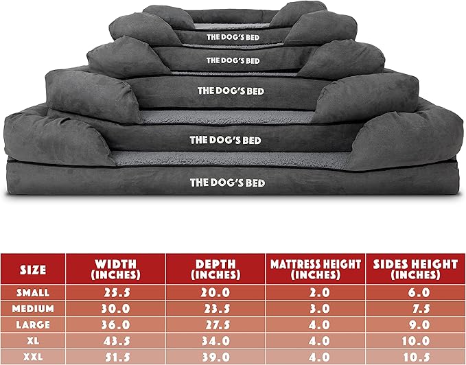 The Dog's Bed Replacement Outer Cover ONLY (Outer Cover ONLY - NO Bed, NO Waterproof Inner) for The Dog's Bed, Washable Plush Fabric, XXL (Grey Plush)