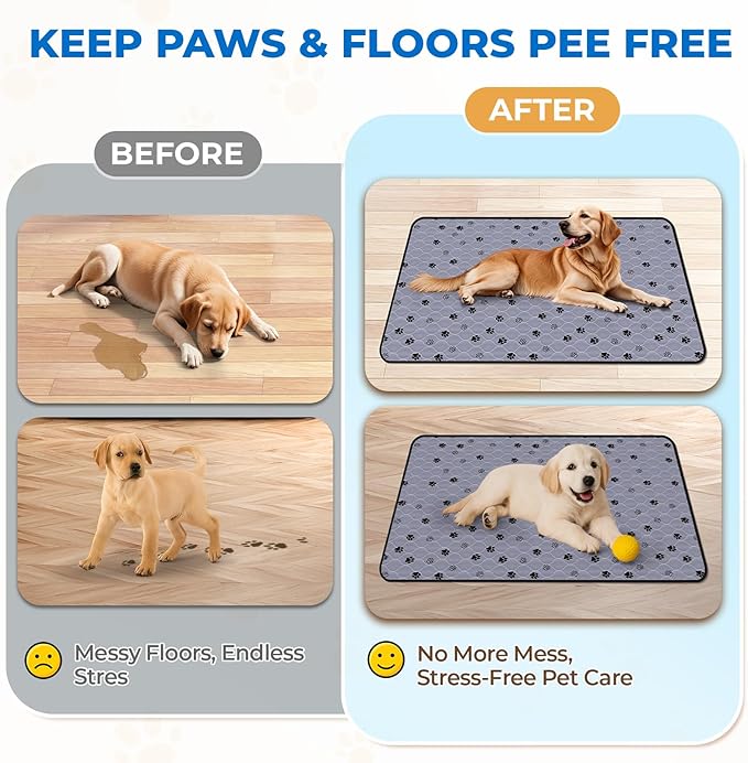 Fostanfly Non-Slip Washable Pee Pads for Dogs, 2 Pack 24"x47" Guinea Pig Cage Liner Ultra-Absorbent and Leak-Proof for Small Animal Guinea Pigs Rabbit Bunny Hamster