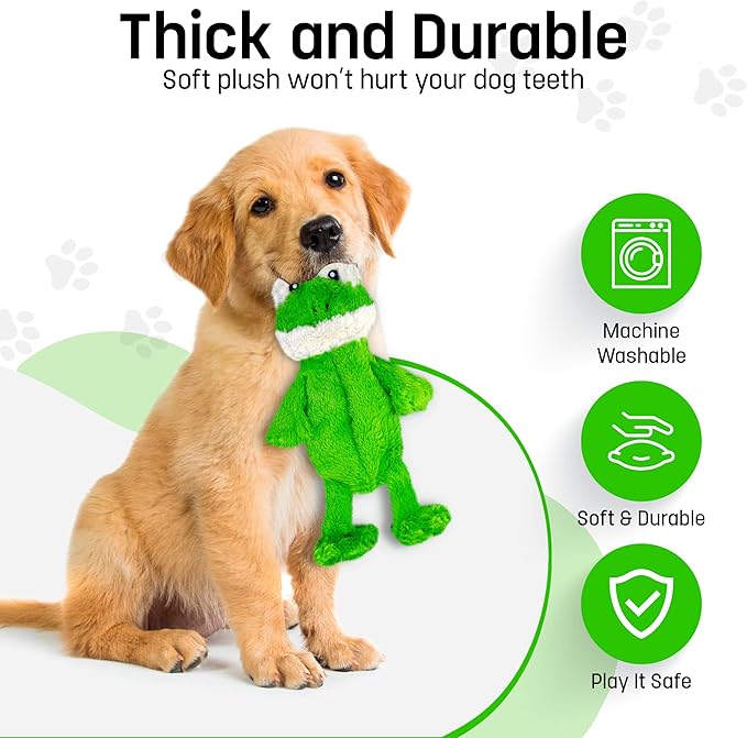 FGA MARKETPLACE Frog Rabbit and Fox Flat NO Stuffing NO Squeak Plush Dog Toy, Funny Style Will Entertain Your Pet for Hours, Recommended for Small and Medium Dog 21 INCH Long